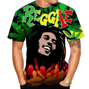 T-shirt moderne imprimé Bob Marley.