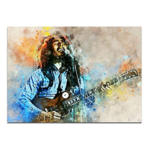 Peinture sur toile Bob Marley qui chante.
