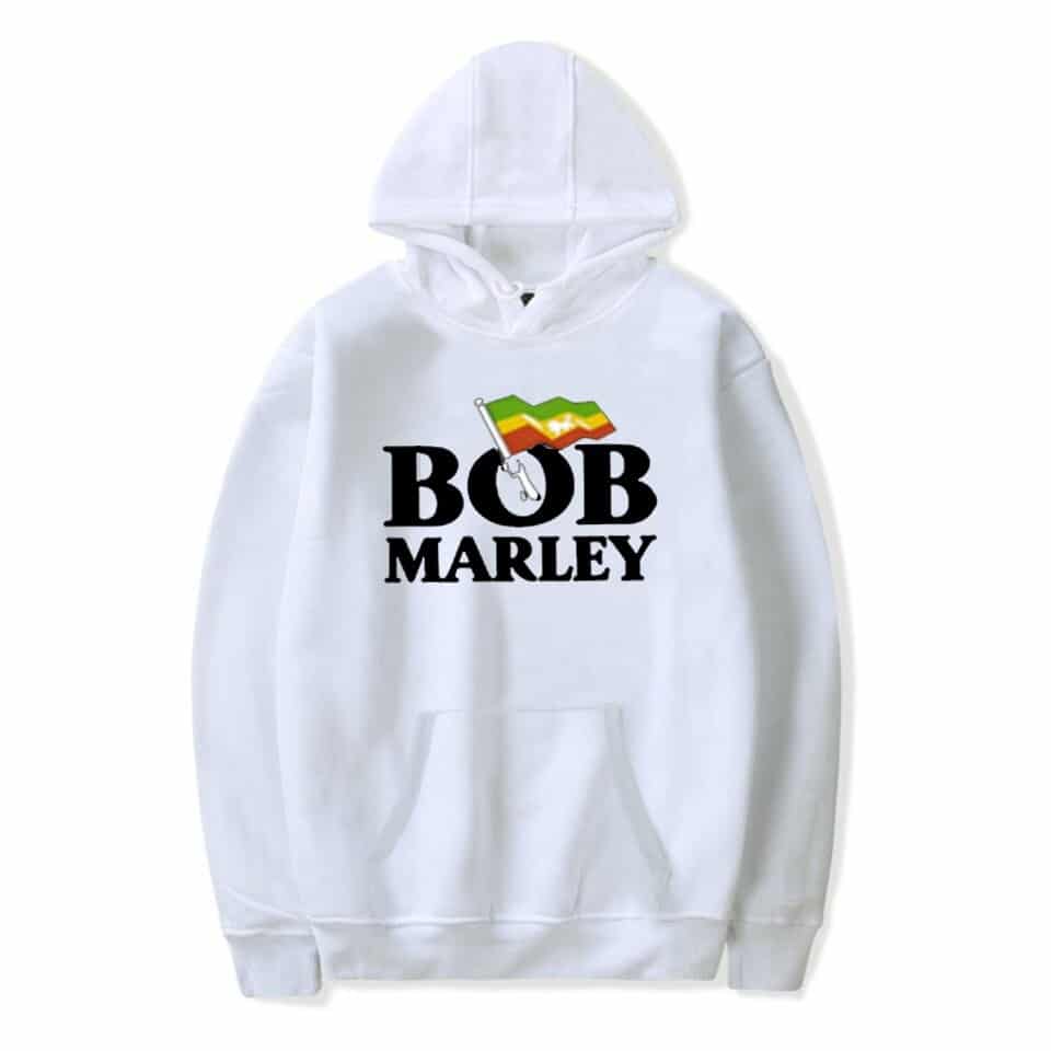 Sweat shirt à capuche imprimé Bob Marley.