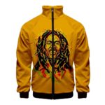 Veste décontractée jaune imprimé Bob Marley.