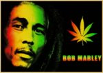 Affiche vintage de Bob Marley avec chanvre.