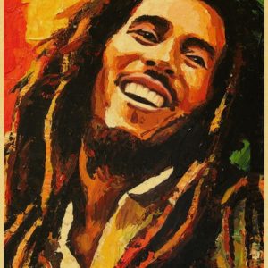 Affiche vintage de Bob Marley sur toile.
