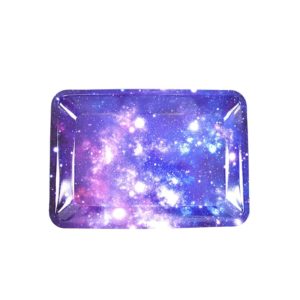 Plateau en métal à rouler décor de galaxies