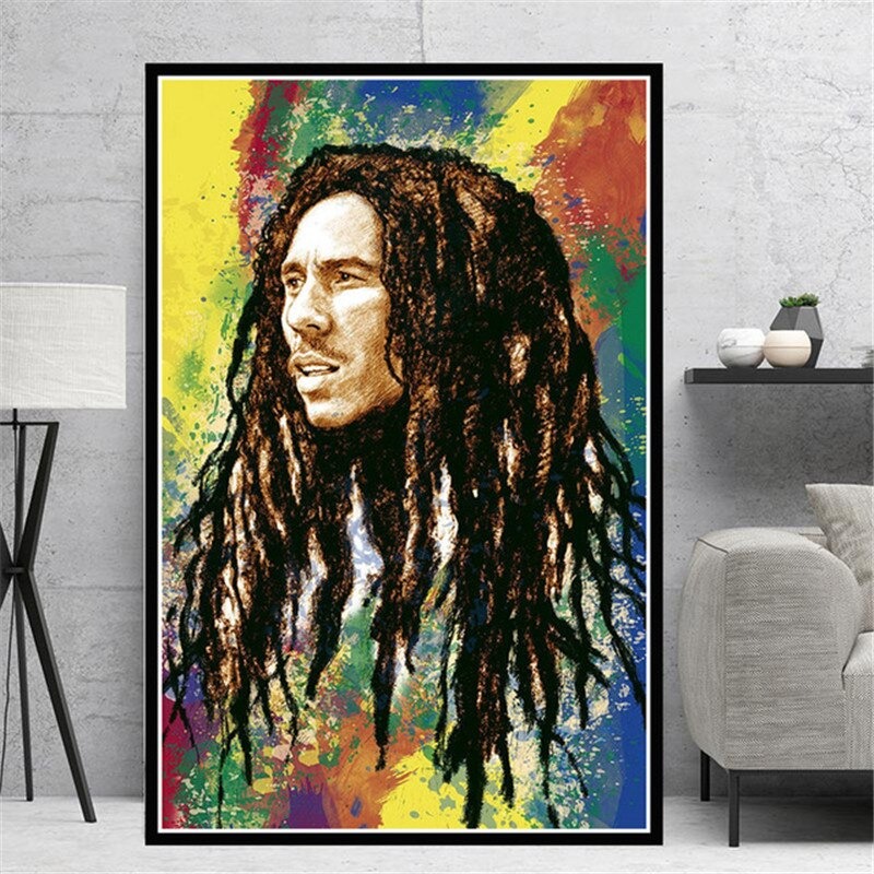 Affiche Bob Marley sur toile.