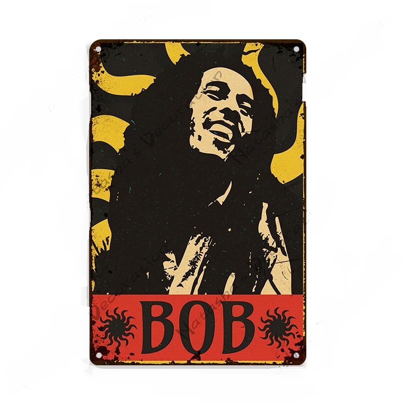 Affiche en métal Vintage Bob Marley.