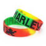 Bracelet en Silicone BOB Marley, couleur rasta.