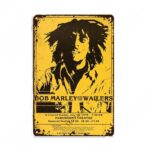 Affiche fond jaune Bob Marley.