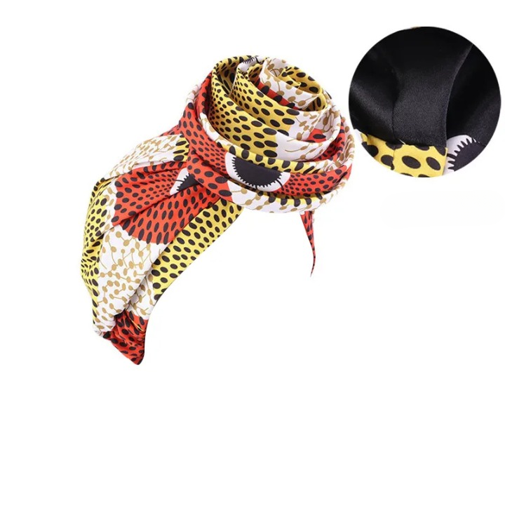 Foulard Africain Style Bonnet Doublé avec Motif Original Imprimé