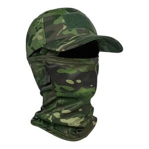 Bonnet Camouflage Intégral Militaire mis sur un mannequin sur fond blanc