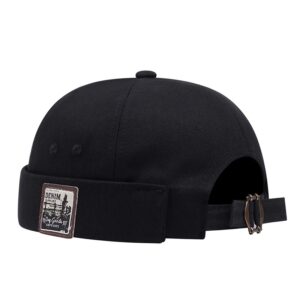 Bonnet Casquette Homme Tendance Rétro noir sur fond blanc