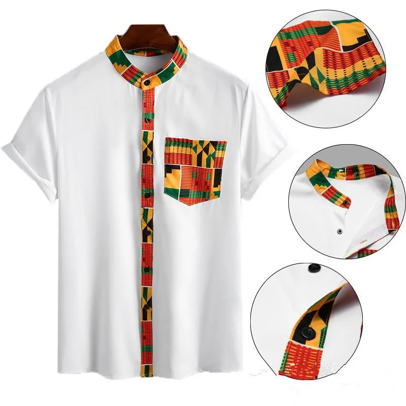 Chemise Rasta Manches Courtes à Imprimés Ethniques