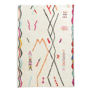 Déco Ethnique Tapis avec Formes Géométriques sur fond blanc