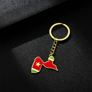 Pendentif Drapeau Guadeloupe en Acier Inoxydable sur fond noir