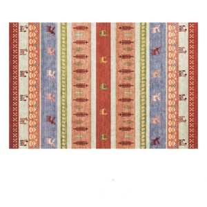 Déco Ethnique Tapis Rectangulaire et Multicolore sur fond blanc
