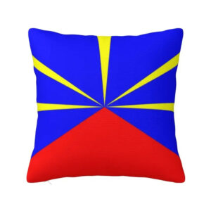 Housse de Coussin Drapeau de la Réunion sur fond blanc
